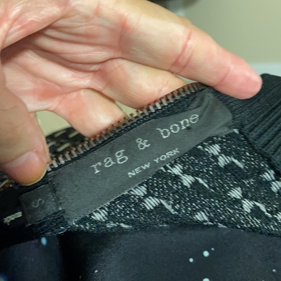 RAG & BONE BLACK AND WHITE PRINT KNIT SWEATER FABRIC MINI SKIRT SM NWOT - Picture 8 of 9